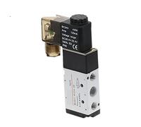 HZDXWXOJ Électrovanne électrique 5 Voies 2 Positions 4V210-08 Taille de Port DC12V 24V. Valve de contrôle d'air, pièces pneumatiques AC110V 220V, 1 pièce(Dc12v)