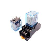 HZDXWXOJ Lot de 10 Relais intermédiaires électromagnétiques Micro HH53P MY3NJ avec Base 11 Broches 3NO/3NC 5A 110/220VAC 12/24VDC Équipement électrique(Has Socket,1pcs DC12V)