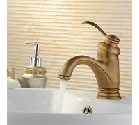 HZDXWXOJ Robinet de lavabo de Salle de Bain en Bronze Antique, Type théière, mitigeur d'eau Chaude et Froide, Or/Noir/Argent/brossé, Robinet de Cuisine, lavabo, poignée Unique, doré(Wire Drawing)