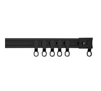 HZEPDVT Tringle de séparation de pièce Auto-adhésive montée sur Le côté, Piste de Rideau Ultra-Fine silencieuse, Facile à Installer, sans perçage, Piste de Rideau Noire(180cm(70.8in))