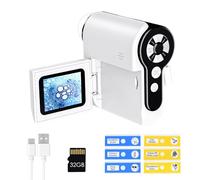 hzexun Microscope Numérique Portable avec écran LCD 2 Pouces, Microscope de Poche 1000X 1080P pour Enfants avec fonction éclairage par LED,Microscope pour Adultes avec Carte Mémoire 32GB