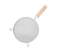 hzexun Passoire à Maille Fine INOX- Tamis de Cuisine de 16cm de Diamètre Avec Manche en Bois, Ne Pas Mettre au Lave Vaisselle Idéales pour égoutter les pâtes, le quinoa et le riz (16CM)