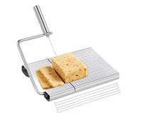 hzexun Trancheuse à Fromage avec Épaisseur Réglable Trancheuse à Fil Avec Planche et Grilles de Mesure pour Fromages à Pâte Dure et Molle, Chocolats, Beurre, Avec 5 Fils Supplémentaires