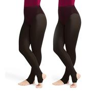 HZHSGLY 2 paires de collants de danse, collants de danse noirs confortables sans pieds, collants sans pieds pour femmes et filles pour uniformes scolaires de danse jazz, Noir , L