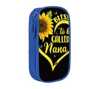 HZHUAOEG Blessed to Be Called Trousse à crayons tournesol pour étudiants, filles, garçons, grande capacité avec grands compartiments pour l'école, le bureau, la papeterie, noir, bleu, Taille unique,