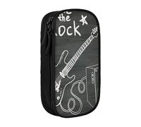 HZHUAOEG Love Rock Trousse à crayons pour étudiants filles garçons grande capacité avec grands compartiments pour l'école bureau papeterie noir, Noir , Taille unique, Cartable