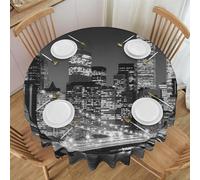 Hzhuaoeg Nappe ronde imprimée New York Nappe ronde facile à nettoyer pour fêtes, pique-niques, jardins, 150 cm/60 cm, zb30521