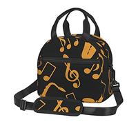 Hzhuaoeg Sac à déjeuner isotherme réutilisable avec notes de musique pour homme et femme - Pour l'école ou le pique-nique en plein air - Utilisation quotidienne