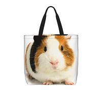 Hzhuaoeg Sac fourre-tout imprimé Happy Camper pour femme - Grande capacité - Pour l'école, le travail, le shopping, les voyages, un usage quotidien, Joli cochon d'Inde., Taille unique