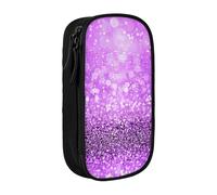 HZHUAOEG Trousse à crayons à paillettes violettes scintillantes pour étudiants, filles, garçons, grande capacité avec grands compartiments pour l'école, le bureau, la papeterie, noir, Noir , Taille