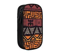 HZHUAOEG Trousse à crayons en tissu de boue africaine tribale pour étudiants, filles, garçons, grande capacité avec grands compartiments pour l'école, le bureau, la papeterie, noir, Noir , Taille