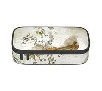 HZHUAOEG Trousse à crayons noire et blanche à pois pour étudiants, filles, garçons, grande capacité, organiseur de bureau, trousse à crayons multifonctionnelle, Papillon et violoncelle, Taille unique,