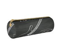HZHUAOEG Trousse à crayons ronde noire et blanche à pois pour étudiants, filles, garçons, trousse à crayons en cuir, organisateur de bureau, simple et durable, Love Rock, Taille unique, Cartable