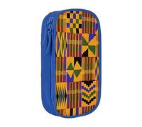 HZHUAOEG Trousse à crayons tissée africaine pour étudiants, filles, garçons, grande capacité avec grands compartiments pour l'école, le bureau, la papeterie, noir, bleu, Taille unique, Cartable