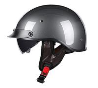 HZIH Jet Moto Casque Bol,Open Face Classic Sun Casque Moto Jet Vintage,Dot ECE Homologué en pour Scooter Chopper - Casque De Moto Homme Et Femme Demi-Jet,pour Toutes Les Saisons O,M=53~54cm