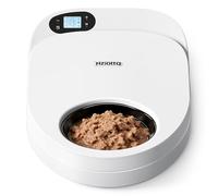 Hziotta Mangeoire Automatique pour Chat avec Refroidissement, Pas de Packs réfrigérants, fraîcheur 48 h, pour Nourriture Humide et sèche, minuterie pour contrôle des portions, Heures de Travail et