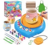 Hzitcigm Kit Poterie Enfant, Tour de Potier Argile Autodurcissante 6-12 Ans