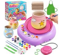 Hzitcigm Kit Poterie Enfant, Tour de Potier Argile Autodurcissante 6-12 Ans | Argile sans cuisson ni four, sans BPA. Coffret complet 12 peintures. Cadeau fille & garçon 6-12 ans : anniversaire, Noël
