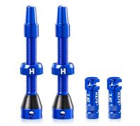HZJD 2Pièces Valves Presta Tubeless, Bleu, Fonction d'enlèvement des Rayons du Noyau intégré(44 mm)