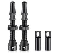 HZJD 2Pièces Valves Presta Tubeless, Noir, Tige de Valve Tubeless (44 mm)