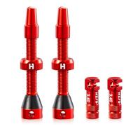 HZJD 2Pièces Valves Presta Tubeless, Rouge, Fonction d'enlèvement des Rayons du Noyau intégré(44 mm)