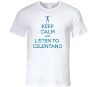 Hzjun-Keep-Calm-and-Listen-to-Celentano-t-Shirt-Adriano-Celentano-Italian-Super-Star-Yuppi-du White XXL