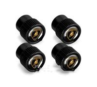 HZLGL 4 pièces Bouchon Valve Pneu Voiture pour Lamborghini Urus Aventador Gallardo Huracan LP700, Bouchon Valve Velo avec Joint D'étanchéité pour Voitures,Black