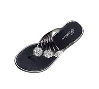 HZling Chaussons Femme Confortable Chaussons élégants pour Femmes, pour Un Confort Quotidien et Une détente à la Plage, avec Un Design à Tige et des Strass