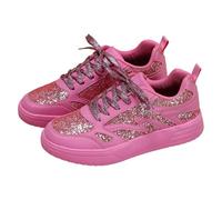 HZling Chaussures Baskets Plates décontractées à Plateforme, Style Tendance, Brillantes et Montantes, à Lacets, parfaites au Quotidien