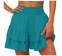 HZling Pantalon Chic Femme Short Large Sexy à la Mode pour Femmes,Couleur Unie,avec Une Culotte Verticale décontractée(Mint Green,M)