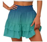 HZling Pantalon Chic Femme Short Sexy à Jambes Larges pour Femmes,imprimé Grande Taille,à la Mode,avec Une Culotte Verticale décontractée(Green,M)