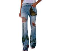 HZling Pantalon Femme Pantalon Ample décontracté imprimé à Choix Multiples pour Femmes Micro évasé Confortable(L,4XL)