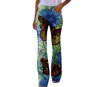 HZling Pantalon Femme Pantalon Ample décontracté imprimé à Choix Multiples pour Femmes Micro évasé Confortable(P,XL)