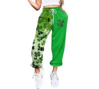 HZling Pantalon Large Femme Hiver Pantalon Saint Day pour Femme,Jogging,décontracté,Taille Haute,Doux(Green,L)