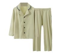 HZling Peignoir Bain Enfant Ensemble de vêtements pour Enfants,Haut boutonné et Pantalon à Manches Longues,Ensembles en Tissu Doux et Confortable(Light Green,4-5 Ans)