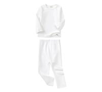 HZling Pyjama Enfant GarconEnsemble Pyjama à Manches Longues et Pantalon pour bébé garçon et Fille,vêtements de Nuit pour Tout-Petits,Tenues Enfants,Pyjamas Tous Les Jours(White,7-8 Ans)