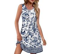 HZling Robe D'éTé Chic Robe éTé Pas Cher Ample à col Rond et sans Revers, idéale pour la Plage en été en Europe et Amérique.