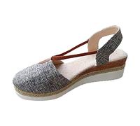 HZling Sandales Femme éTé Commerce extérieur 2023 sandales grande taille talon compensé couleur décontracté chaussures pour femmes bout rond semelle épaisse pour femmes
