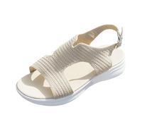 HZling Sandales Femme éTé Confortable Chaussures de danse tango à talon plat et bride à cinq brins tressés avec boucle pour la pratique latine