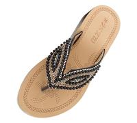 HZling Sandales Femmes Sandales grande taille, accessoires en feuilles de perles, à la mode du même Style que les célébrités d'internet