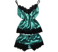 HZling Sexy Lingerie éRotique Nightdress Sleepwear Lace Lingerie Sexy Satin sous-vêtements(Blue, S)