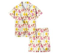 HZling Soiree Pyjama FilleEnsemble de Tenues de Maison peintes à l'œuf Pâques pour Enfants avec Pyjamas colorés Que Les Filles Peuvent Jouer et Porter au Quotidien(3-4 Ans)