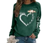 HZling Sweat Femme sans Capuche Sweat à Capuche à Manches Longues et col Rond pour Femme,décontracté,Couleur Unie,Ample,imprimé Lettre I'm Not for Everyone(Dark Green,S)