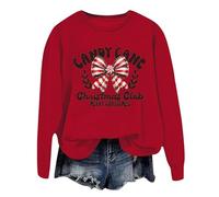 HZling Sweat Femme sans Capuche Sweat à Capuche Tendance pour Femme avec imprimé Lettre et col Rond pour l'automne et l'hiver(Red, S)