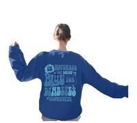 HZling Sweat Femme sans Capuche uni Portez du Bleu Pendant Le Mois de la prévention, Sweat-Shirt imprimé de Sensibilisation, sans Sweat à Capuche(Blue, S)