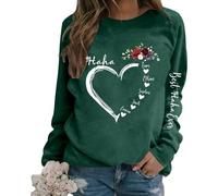 HZling Sweat Shirt à Manches Longues pour Femme sans Capuche Sweat à Capuche Manches Longues et col Rond pour Femme,décontracté,Couleur Unie,Ample,imprimé Lettre I'm Not for Everyone(Dark Green,M)