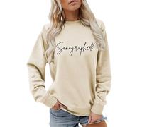 HZling Sweat-Shirt pour Femme à Manches Longues sans Capuche Sweat-Shirt Ras du Cou pour Technicien de Sport,idéal la Remise des diplômes et Les vêtements d'échographiste(Beige,XXL)