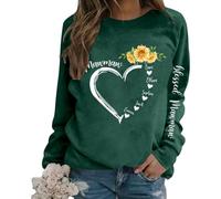 HZling Sweatshirt Femme sans Capuche Sweat à Capuche à Manches Longues et col Rond pour Femme,décontracté,Couleur Unie,Ample,imprimé Lettre I'm Not for Everyone(Dark Green,XXL)