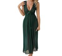 HZling Tenue Sexy Femme éRotique Hot Mode Sexy sous-vêtements en Dentelle sous-vêtements en Mousseline de Soie Maille Chemise de Nuit(Green, M)
