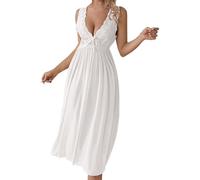 HZling Tenue Sexy Femme éRotique Hot Mode Sexy sous-vêtements en Dentelle sous-vêtements en Mousseline de Soie Maille Chemise de Nuit(White, L)